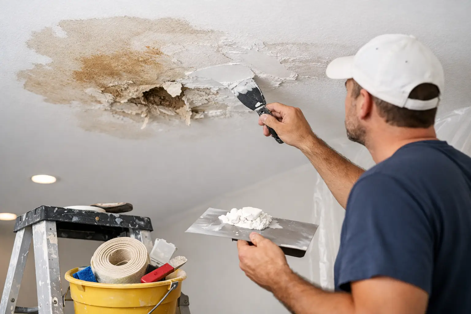 Water Damaged Ceiling Repair Steps